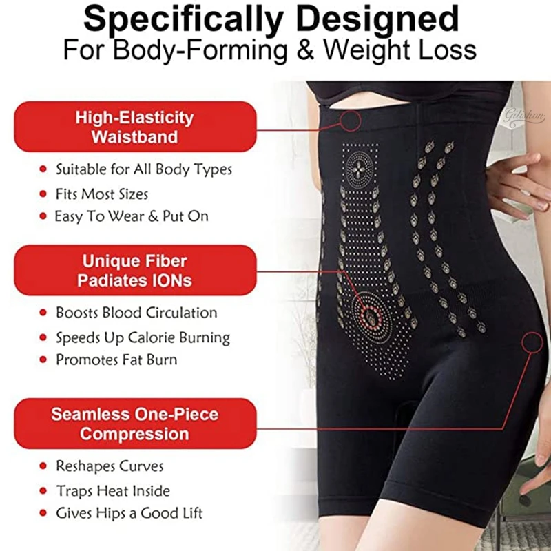 Women's Shapewear Ionstech Unique Fiber Restoration Shaper High Waist Slimming Shorts Postpartum Butt Lift Flat Belly Panties