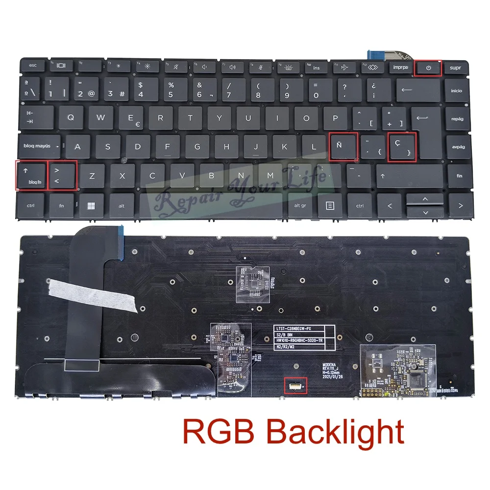 ̱ ξ RGB Ʈ Ű, HP ZBook Studio G7, Studio G8 Ʈ Ű,  PK132YM1D34 SN19MCB4E M14606-001