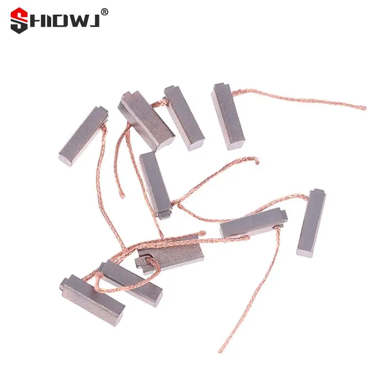 Electric Generator Motor Carbon Brushes Car Alternator Power Tools Generic Car Regulator Copper 5*7*19mm 10pcs carbon brushes