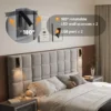 King Platform Bed Frame with Headboard,Elegant Velvet Upholstered Bed with Grid Pattern Padded Headboard,Easy Assembly,Grey 4
