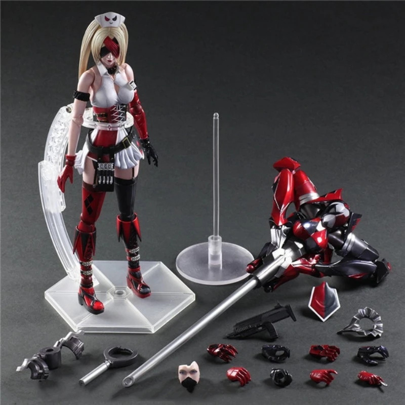 26Cm Dc Play Arts Suicide Squad Joker Quinn Model Action Figure Joint Bambola Mobile Pvc Gk Collection Model Toy Gift For Children