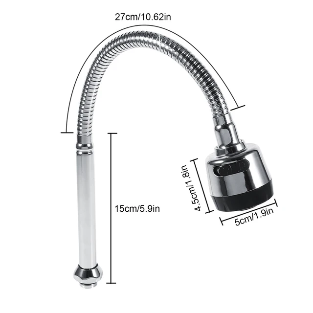 Raccordi per tubi del rubinetto del lavello della cucina con beccuccio girevole in acciaio inossidabile 304 connessione a maniglia singola 2