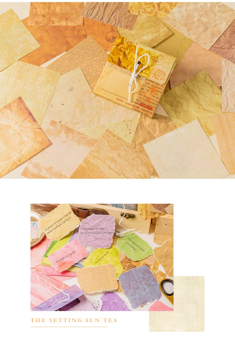 100 Stück bunte quadratische Materialien, Papier, Dekor, Junk-Journal, Planer, Collage, Schreibwaren, DIY, Scrapbooking, Bastelpapier – Detail 8