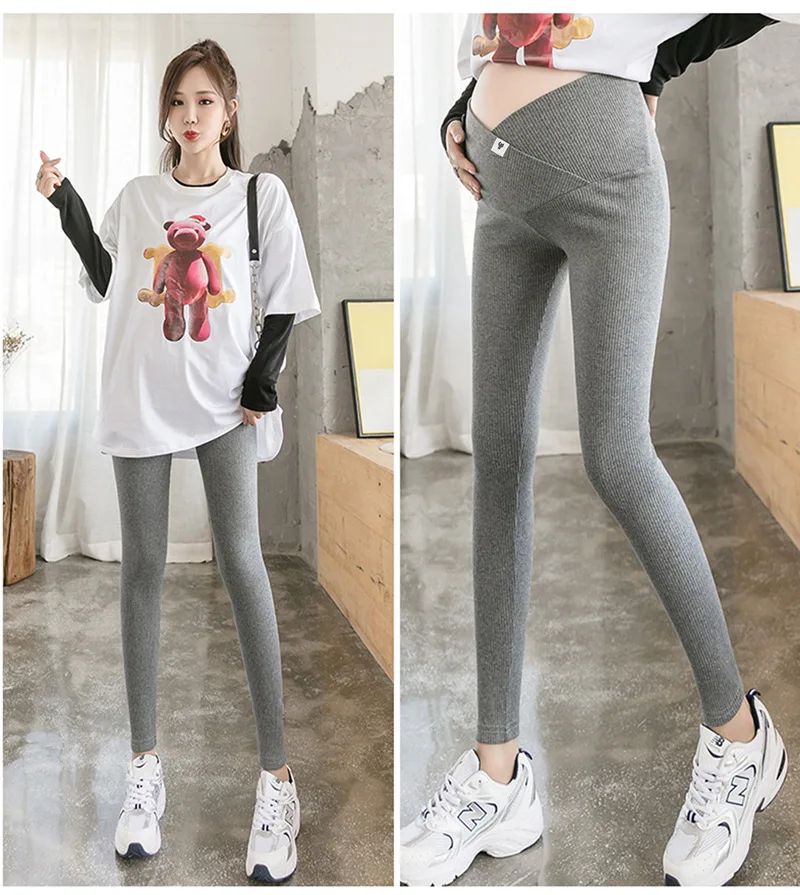 Sommer-Herbst-Umstandshose für Damen, bequem, atmungsaktiv, Schwangerschafts-Leggings, lockere Passform, zierliche Größe, Bauchstütze, Sicherheitshose – Detail 18