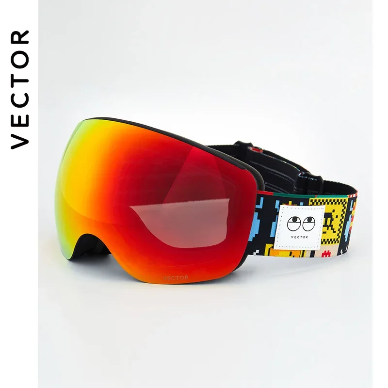 VECTOR OTG Ski Snowboard Goggles Women Men Skiing Eyewear UV 400 Snow Protection Glasses Adult Double Spherical Mirror Magnetic 3
