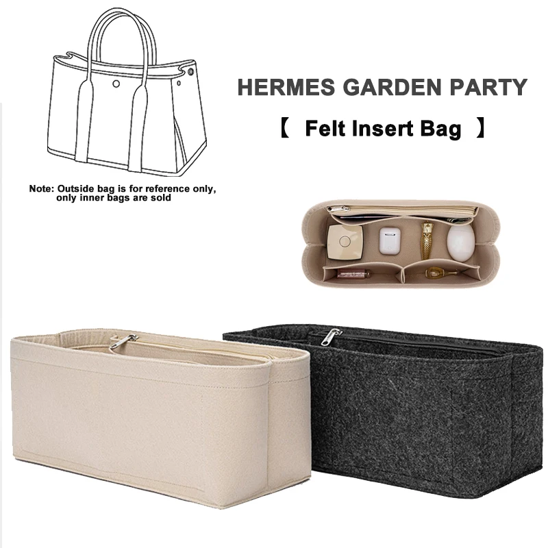 Purse Organizer Insert EverToner Felt Insert Bag For H Garden Party 30 36 Inner Storage Bag Female Purse Organizer Insert With Zip Felt Cosmetic Linner