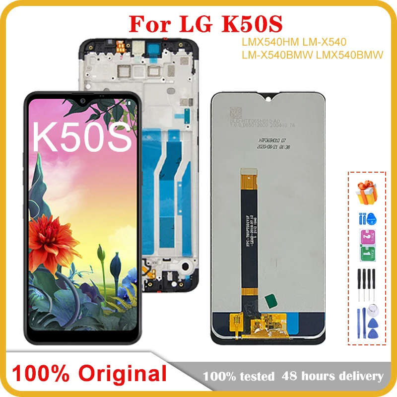

Original 6.5'' For LG K50S LCD LMX540HM LM-X540 LM-X540BMW LMX540BMW LCD Display Touch Screen Digitizer Assembly Repair Parts