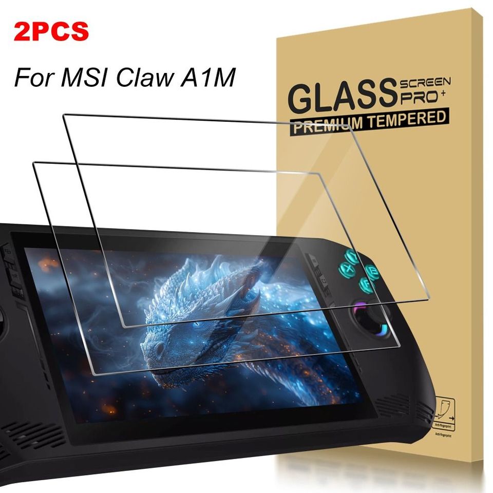 2pcs Game Accessories Screen Protector Anti-Scratch Explosion-proof Protective Film 7 inch Bubble-Free for MSI Claw A1M