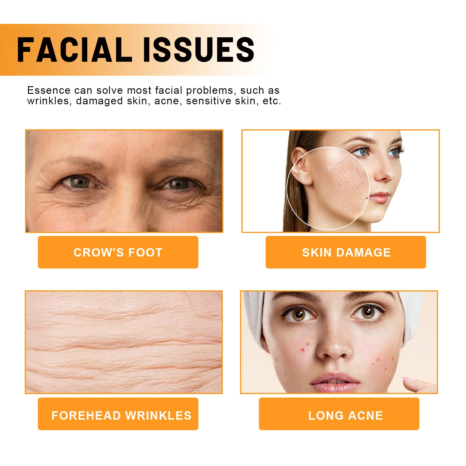Anti Aging Facial Serum Vitamin C Reduce Fine Lines Forehead Wrinkles Moisturizing Smoothing Skin Repairing Firming Face Serum 4