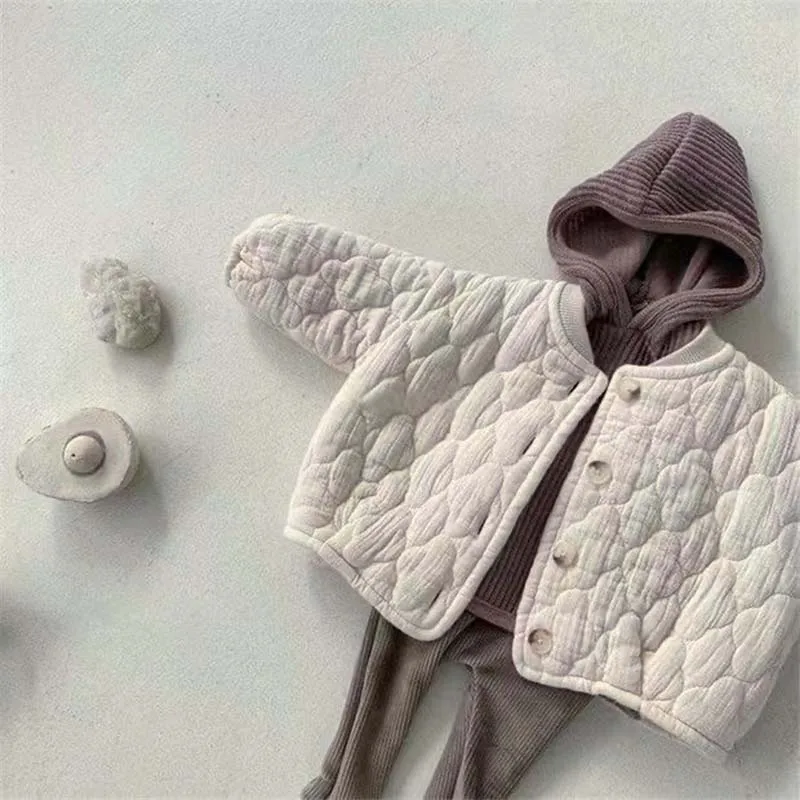 Winter Newborn Baby Coats Jackets Thicken Warm Cotton Toddler Girls Boys Coats Jackets Solid Color Baby Winter Clothes