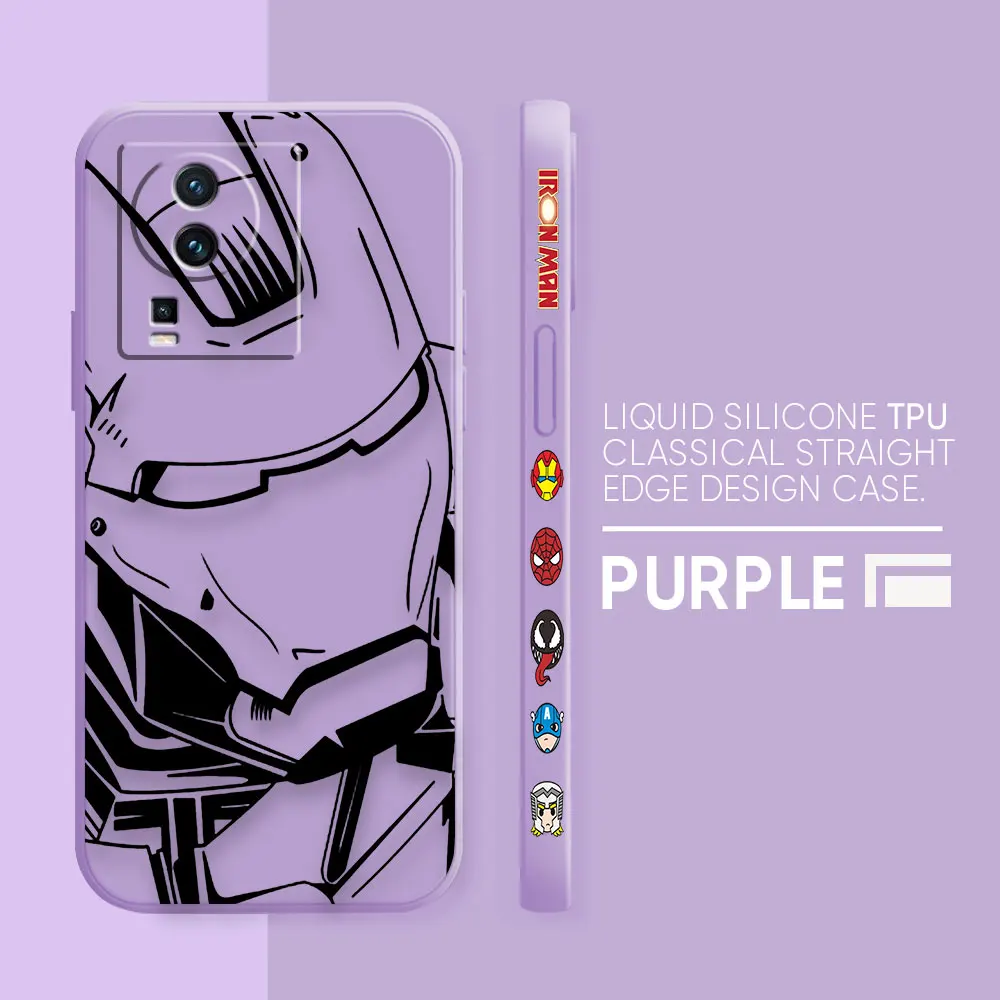 thumbnail image 1 of Case For VIVO IQOO 5 7 8 9 10 11 Pro 5G Z6 Z7 NEO3 5 5S 6 7 Colour Simple Liquid Silicone Case Marvel Iron Man Comics, 1 of 5