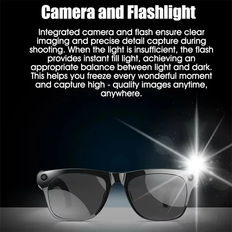 Lenovo 8K AI Smart Glasses 100MP Camera Chat GPT Touch Sport Sunglasses Bluetooth Call Video Music Player Men Women