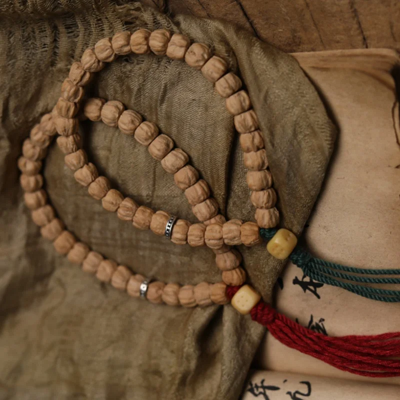 Braccialetto Tibetano Nappa Portatile Semi Di Frutto Della Passione Bodhi Seed