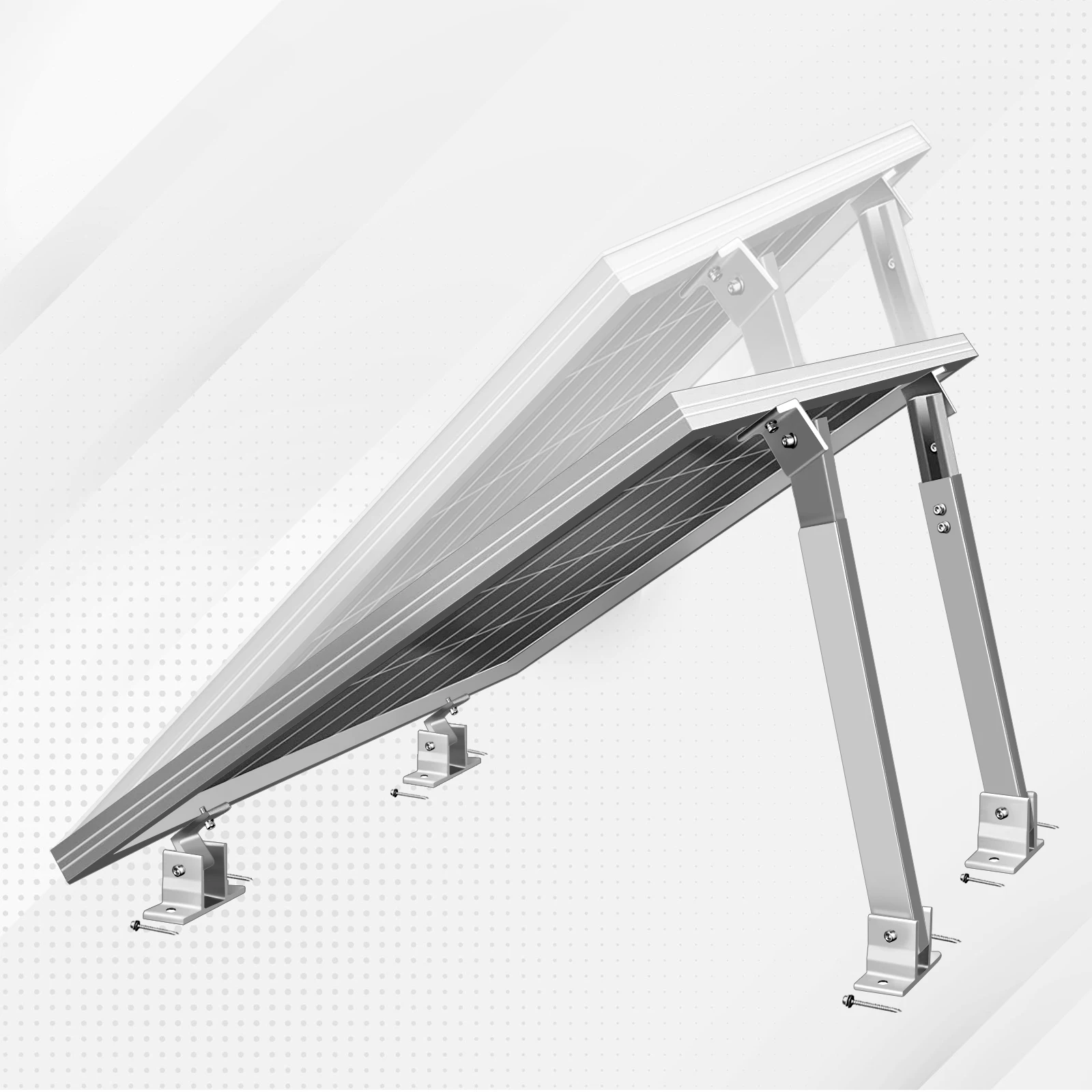 CP-SETUNO 26in Adjustable Solar Panel Tilt Mount Brackets Support up to 100W-500 Watt Solar Panel for Any Flat Surface Roof RV solar panel mounting set