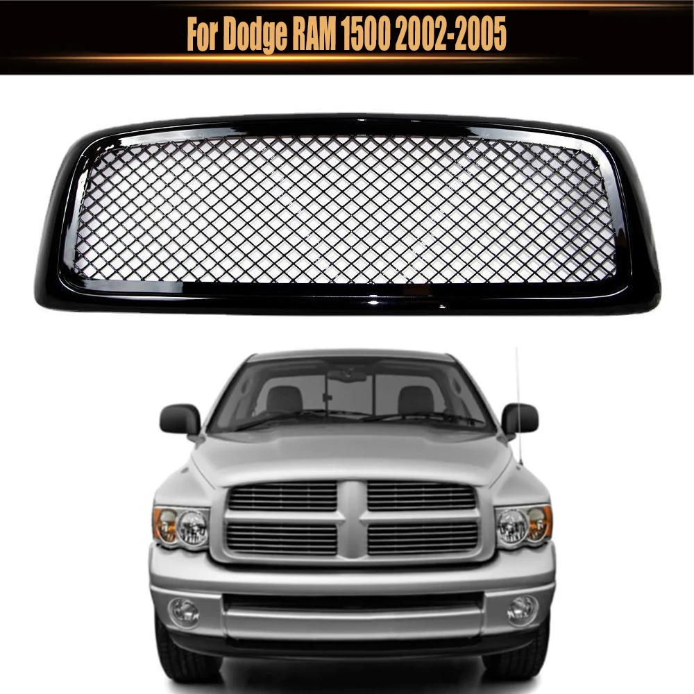 

Racing Grills Decoration Car Front Grid Racing Grills ABS Gloss Black Trim Cover Bumper Grille For Dodge RAM 1500 2002-2005