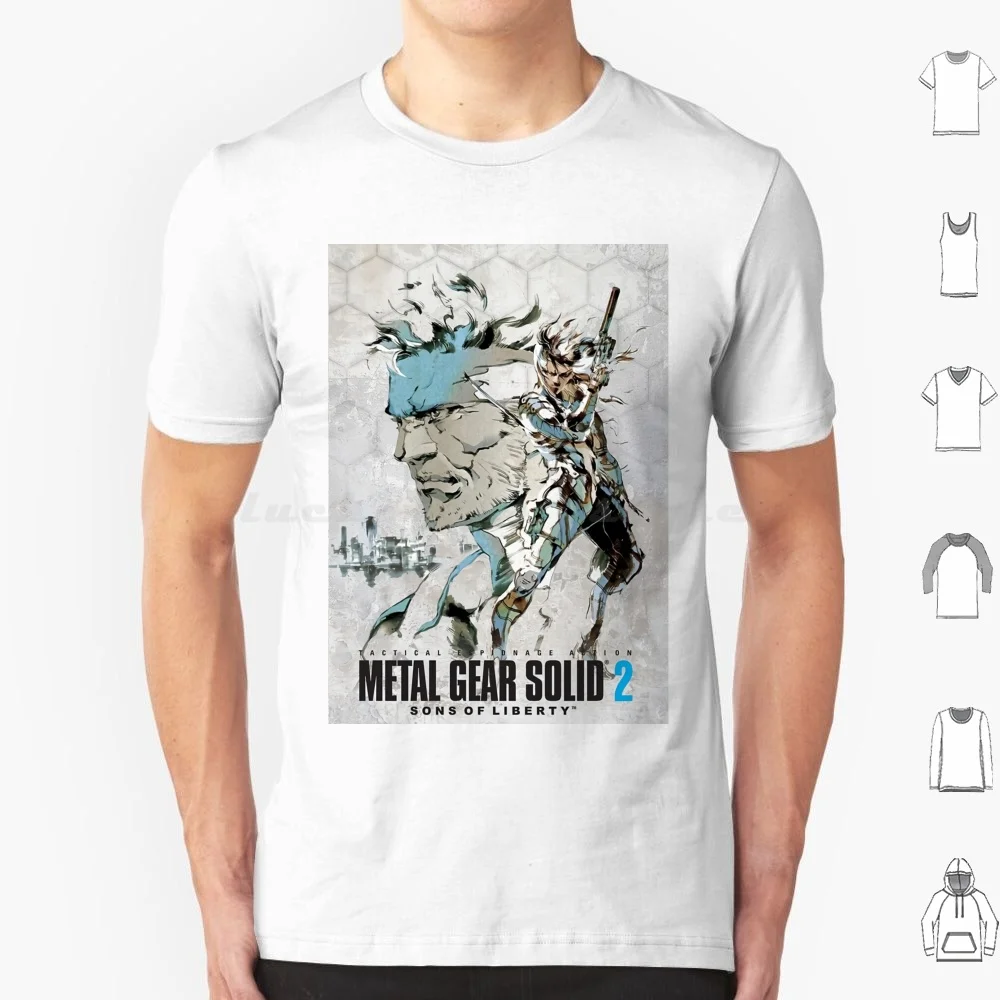 Metal Gear Solid 2 Design T Shirt Big Size 100% Cotone Snake Metal Gear Solid Solid Snake Metal Gear Big Kojima Metal Gear