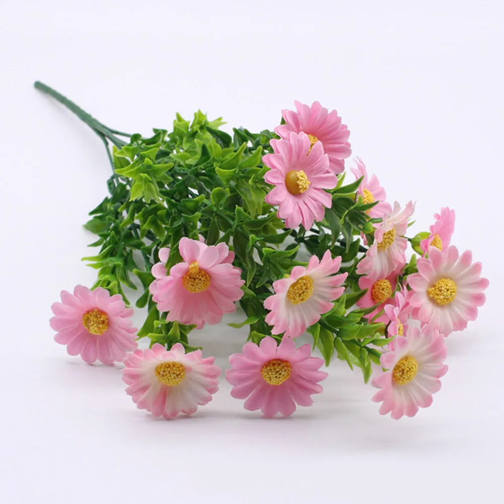 15 Heads Artificial Flowers Daisy Plastic Fake Plants Wedding Garden Indoor  Outdoor Decor Home Party Room Table Decoration - AliExpress