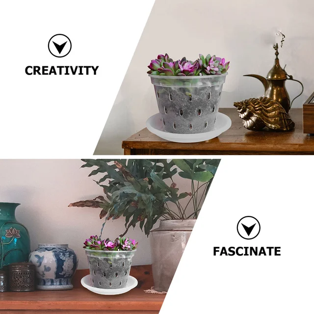 4Db Orchidea Termesztő Edények Virág Edény Afrikai Ibolya Ültetvényes - Image 5