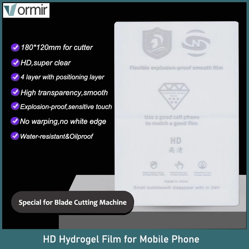 Vormir 20pcs Privacy Hydrogel Sheets for All Mobile Phone Screen Protector HD Green TPU Film for iPhone Skin Cutting Machine