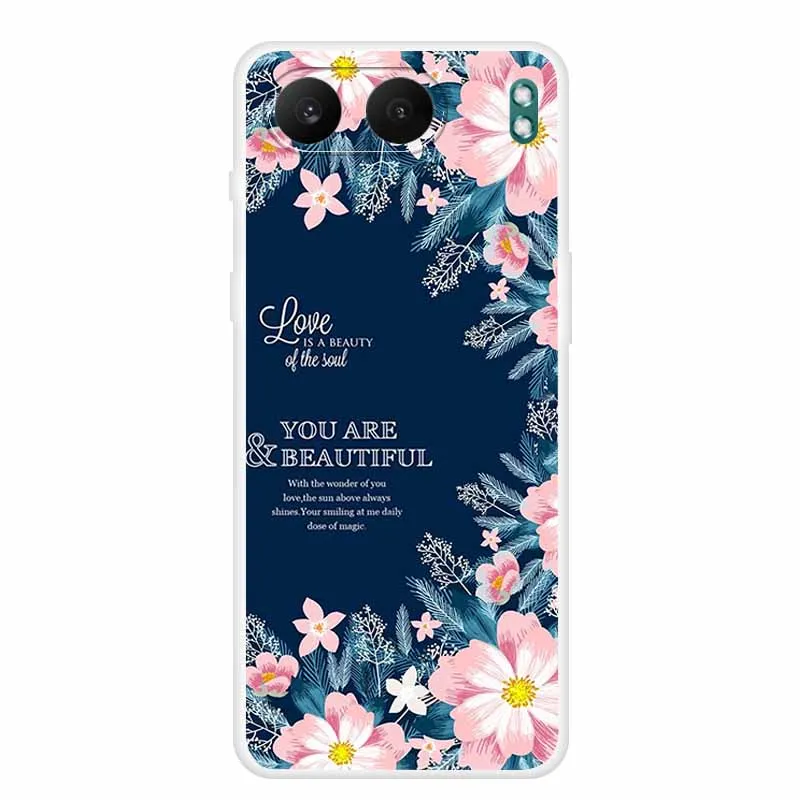 Clear Silicone Case with Landscape Flower Design - Soft TPU Back Cover