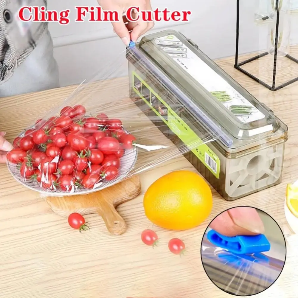 Refillable Plastic Wrap Dispenser, Cling Wrap Dispenser With Slide