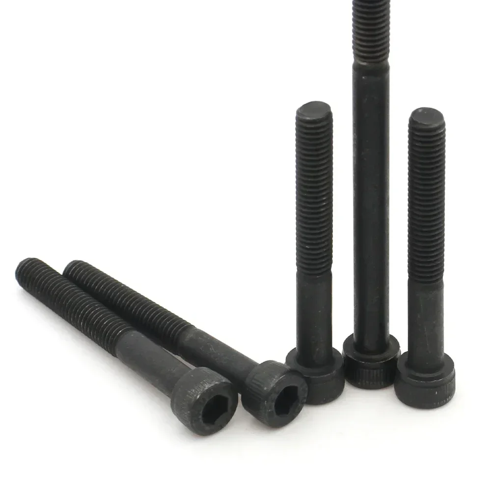 Carbon Steel Bolts Stainless Steel Screw M3 M4 M5 M6 M8 Grade 12.9 Carbon Steel Lengthened Long Allen Hexagon Hex Socket Cap Head Half Thread Screw Bolt L = 30-200mm