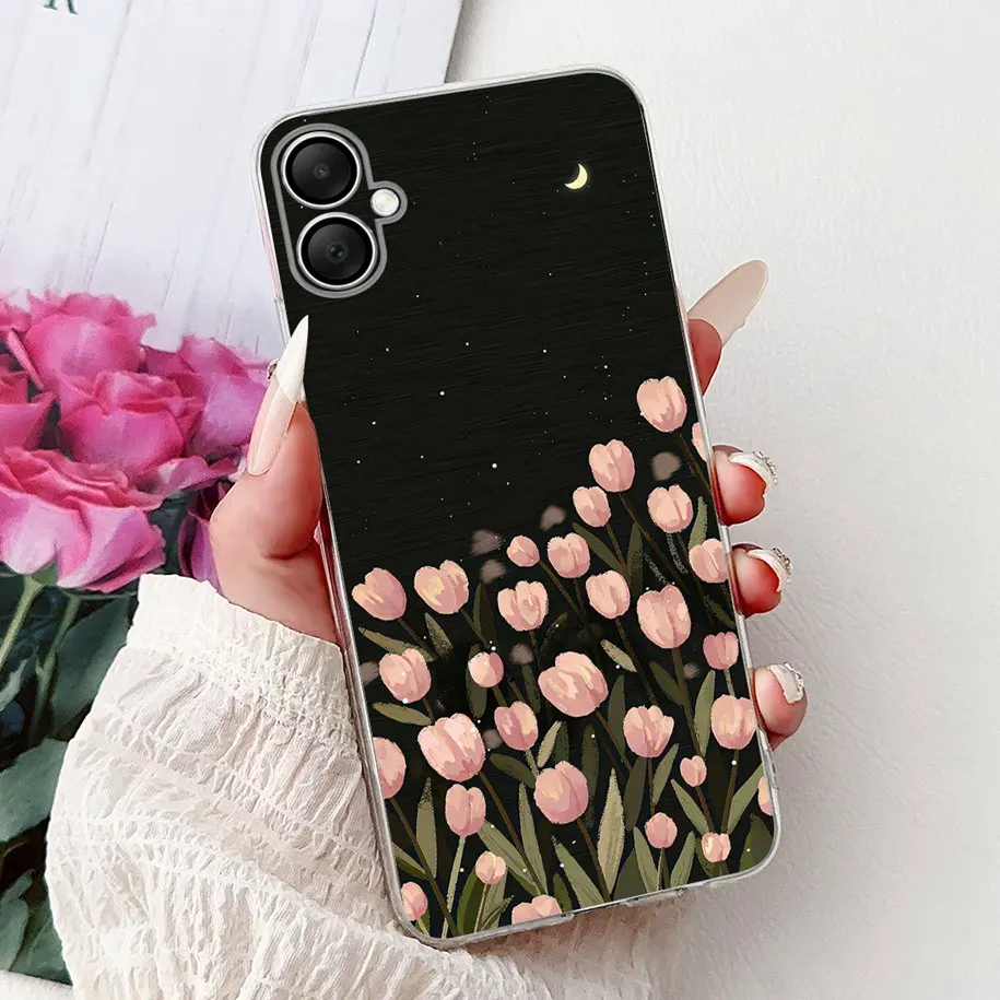 Floral Love Heart Soft Silicone Phone Case - Elegant TPU Cover