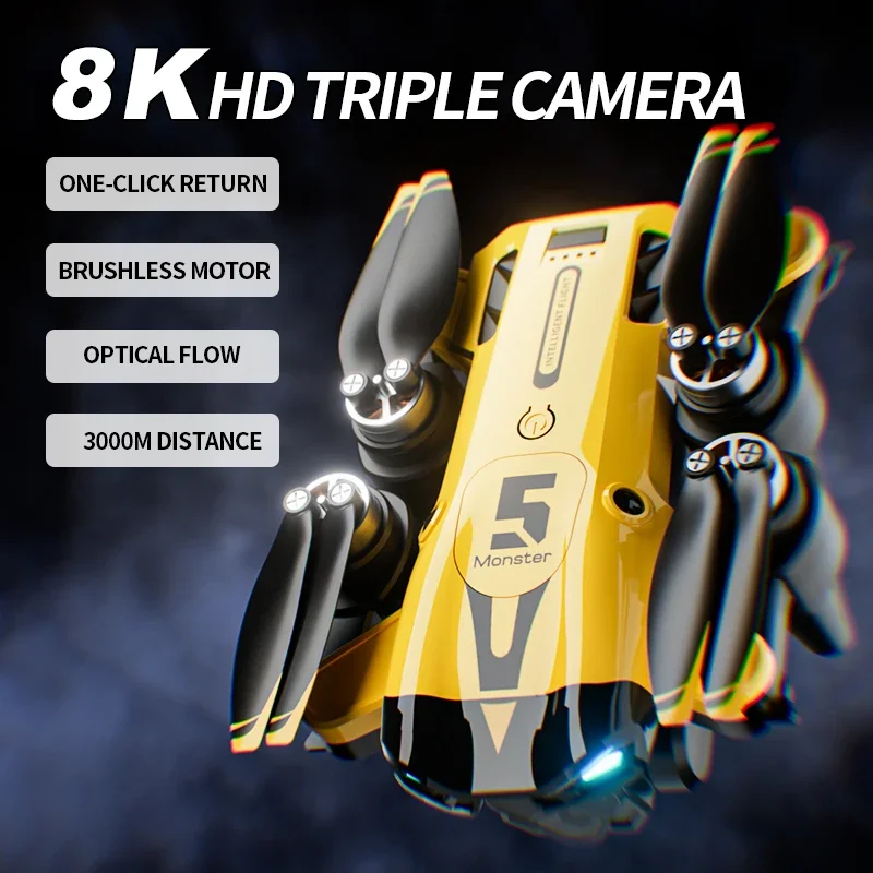 M5 Drone 5G Wifi GPS Obstacle Avoidance FPV Foldable Drone Optical Flow Switching 8K Aerial Dual Camera Toy Chlidren Gifts drone quadcopter
