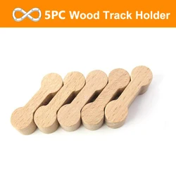 Wooden Train Track Racing Set with Accessories (5 wood holder)