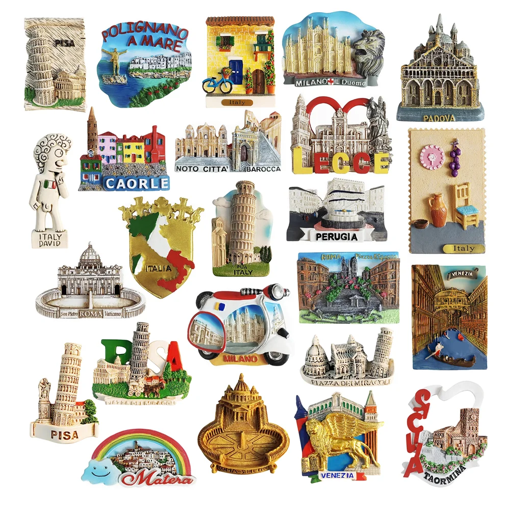 Imán De Nevera 3D Italia – MUYU Magnet – Poliresina, 8x5.8 Cm – Recuerdo Turístico, Decoración De Cocina
