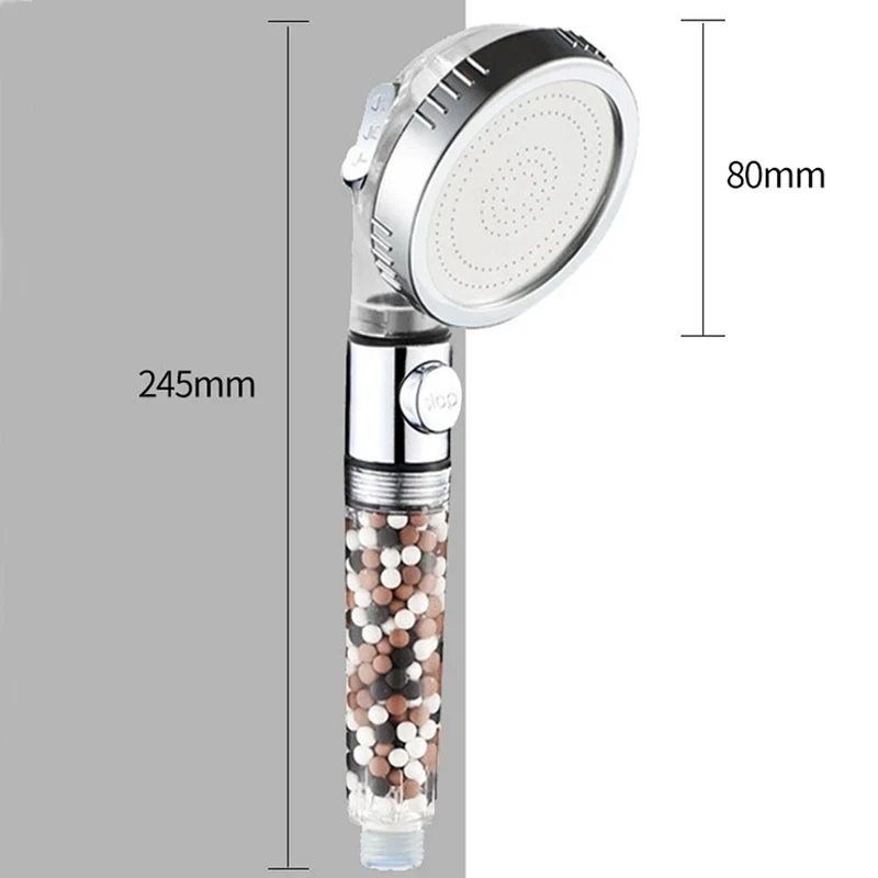 New 3 Modes adjustable nozzle Booster handheld bathroom shower Removable and washable anion filter shower Bathroom Accessories 6
