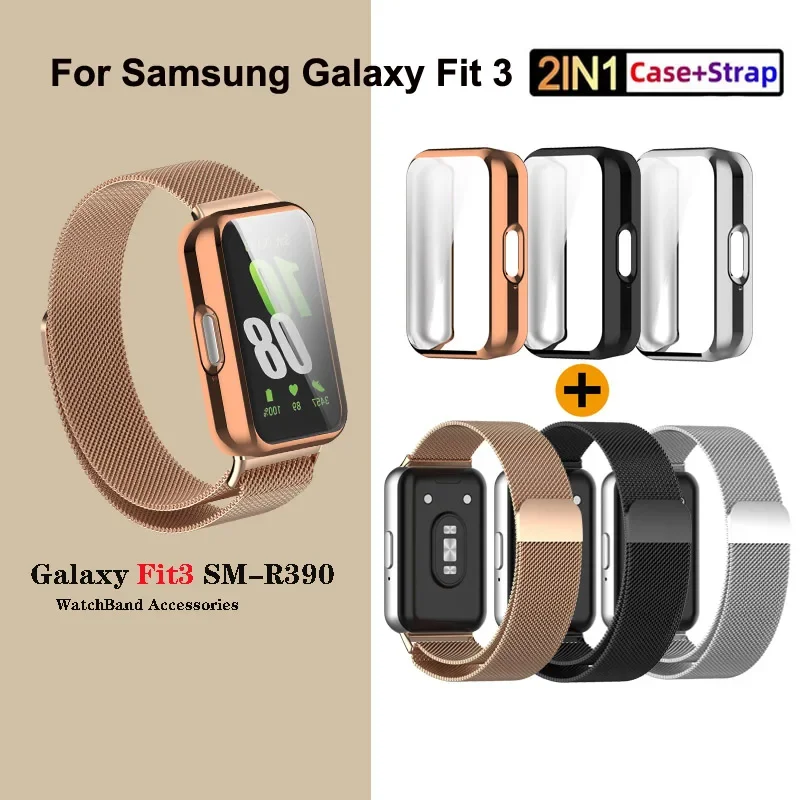 Milanese Loop Strap with Magnetic Wristband and Screen Protector Cover