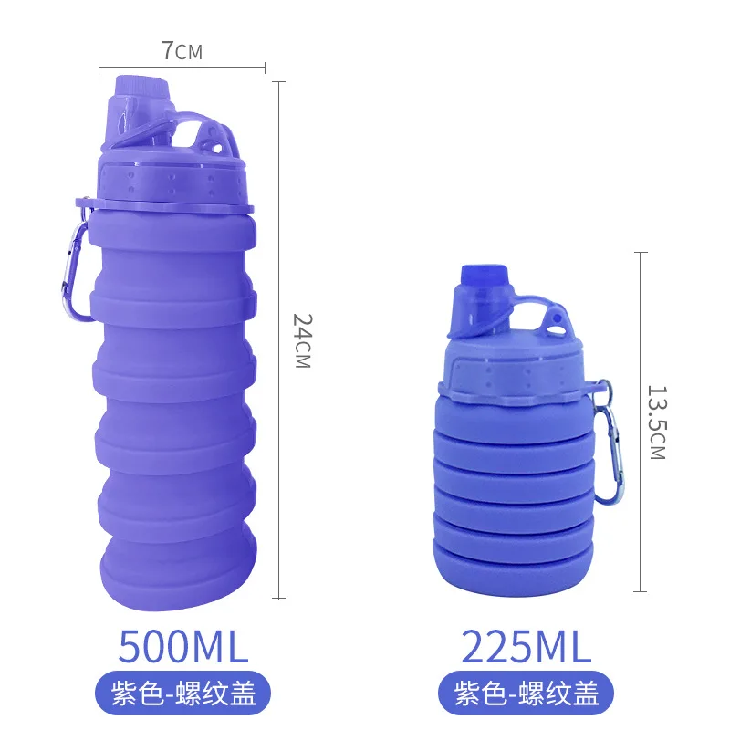 Silicone Foldable Water Cup Outdoor Mountaineering Travel Portable Sports Retractable Water Bottle