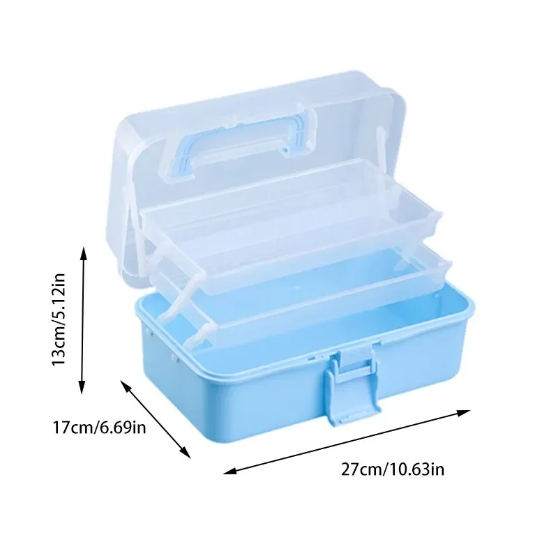 Three-layer Plastic Craft Sewing Folding Tool Art Student Miscellaneous Storage Box Storage Container Diamond Painting Storage Box