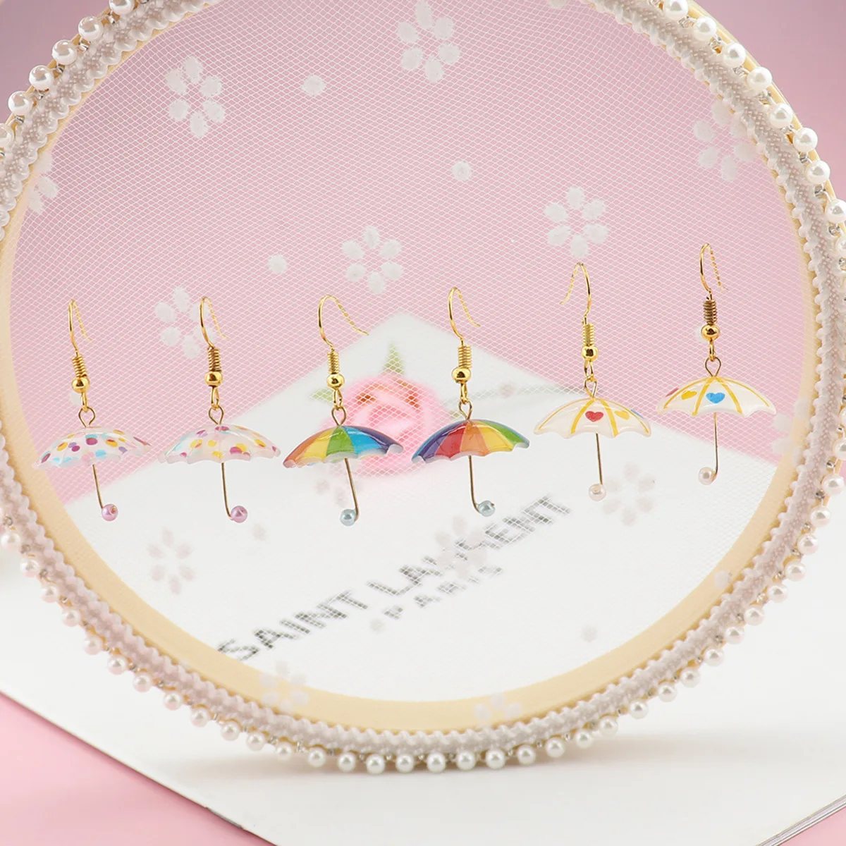 20 Pairs Rainbow Earrings Mini 3D Cute Umbrella Dangle Earring For Women Girl Funny Pendant Jewelry Wholesale