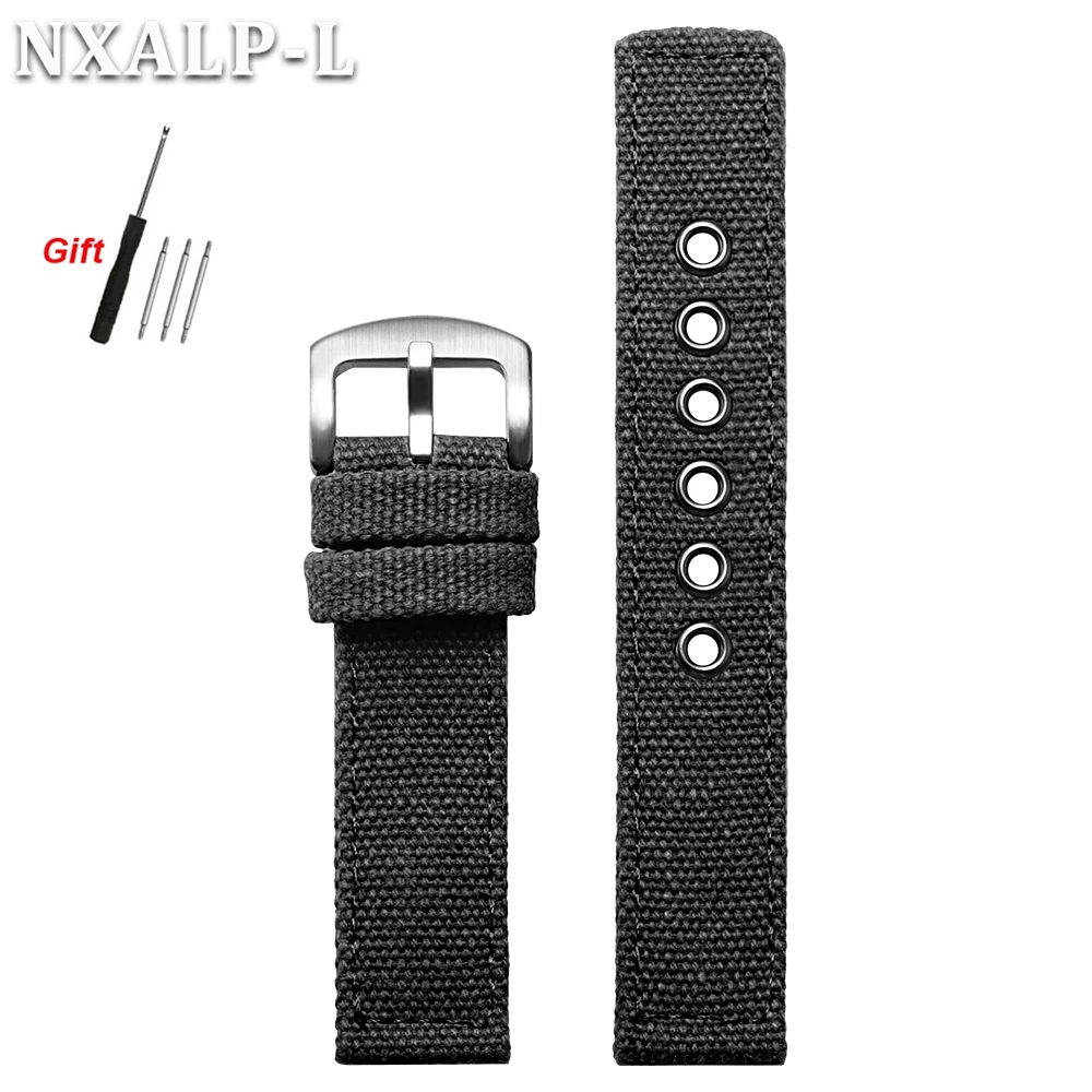 Army Green Thickened Canvas Watch Band - Nylon Strap for Men’s Sports and Military Bracelet