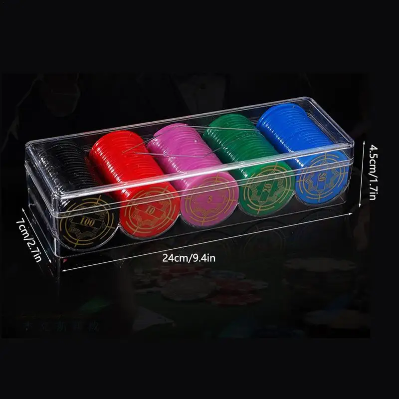 Acrylic Poker Chips Tray 1PC 100 Chips Case Box Holder Collectibles Craft