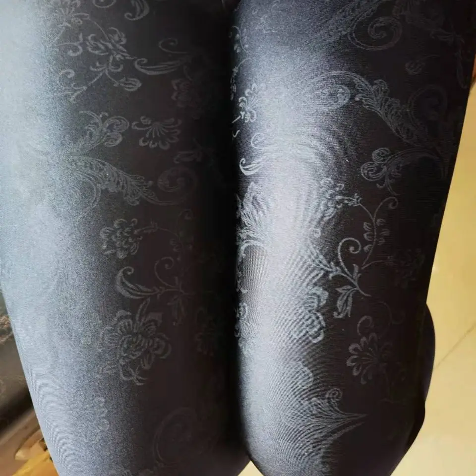 Summer Spring Floral Print Women Glossy Step on Foot Leggings Plus Size Fitness Running Workout Yoga Pants Trousers