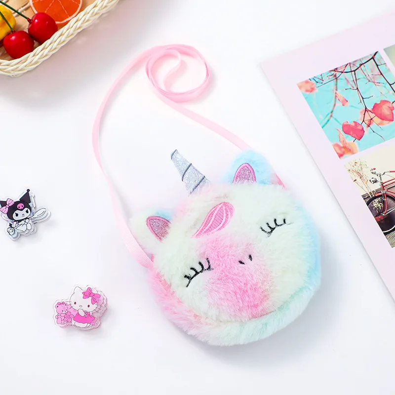 Children Girls Shoulder Bag Unicorn Animals Messenger HandBag Kids Keys Coin Purse Cute Princess Wallet Valentine's Day Gifts