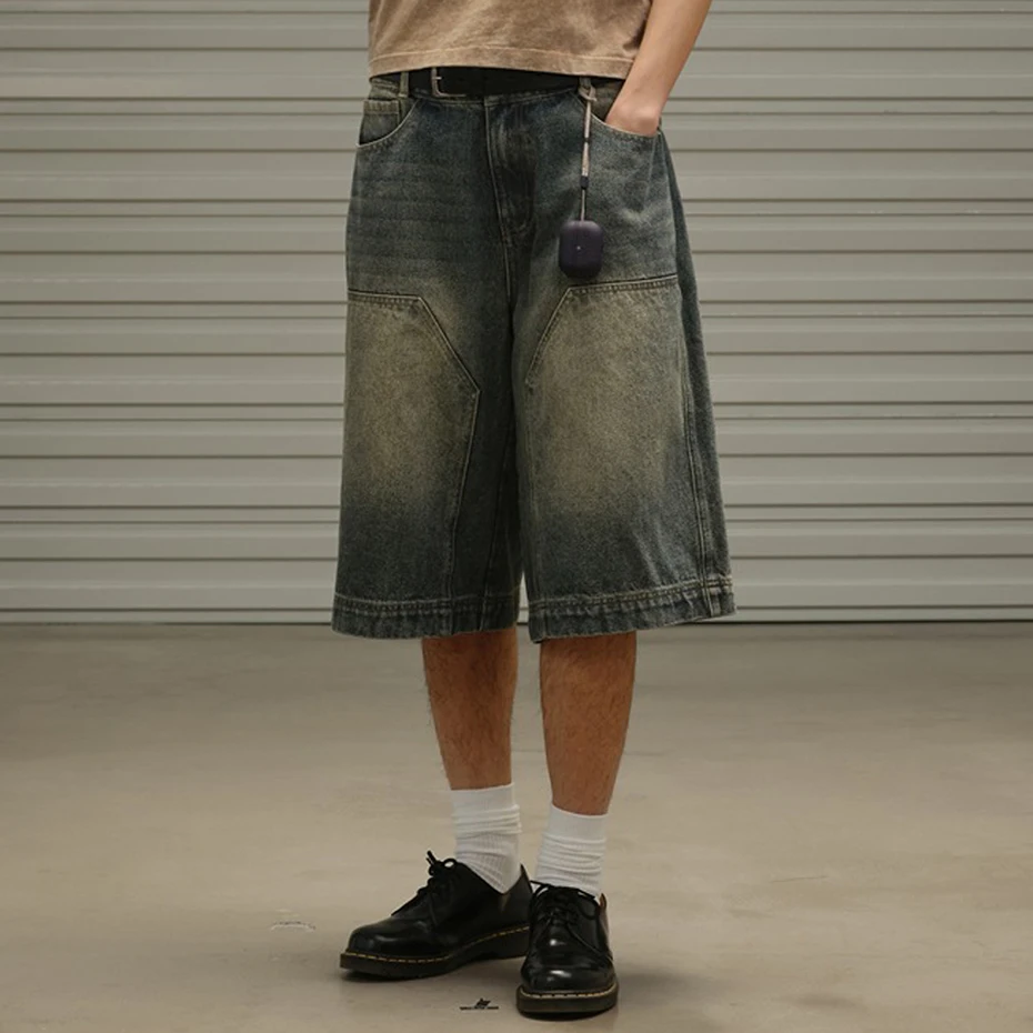 Short En Jean Baggy Délavé Pour Femme - Style Y2K Vintage, Jambes Larges, Streetwear, été - Bermuda Harajuku - 5