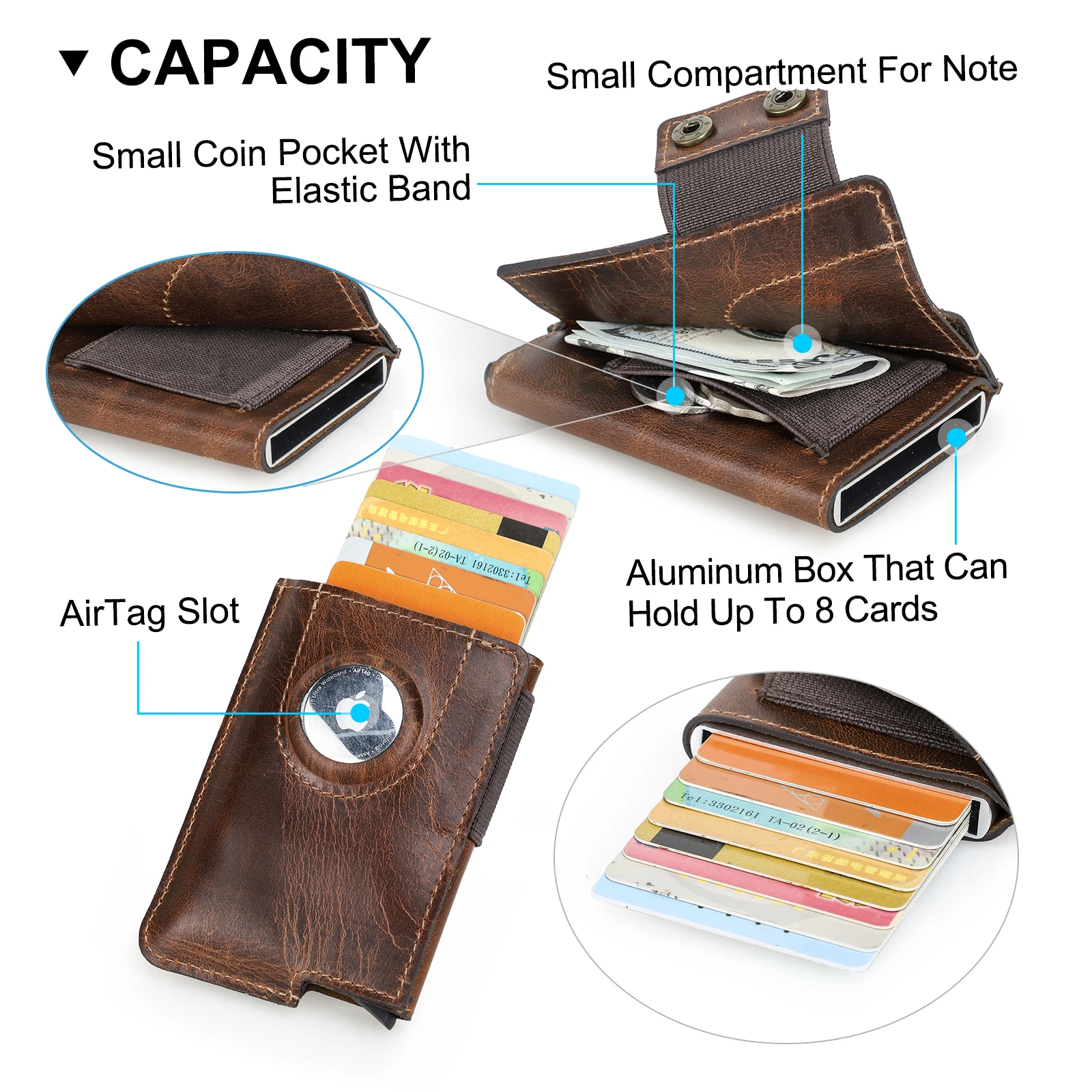 CONTACT'S Genuine Leather Card Holder Men's Wallet Retro Design Rfid Protection Mini Card Holder Credit Bag wallet card holder card holder credit card holder card wallet