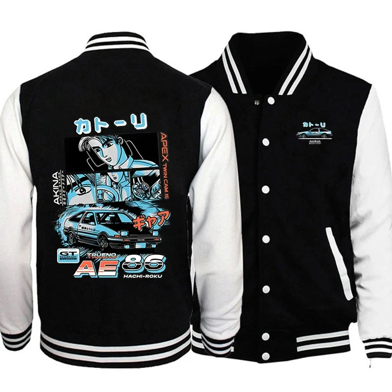 

Бейсбольная куртка Аниме Initial D, мужское пальто, осенне-зимняя куртка для пары, стиль унисекс, уличная куртка в стиле хип-хоп Drift AE86