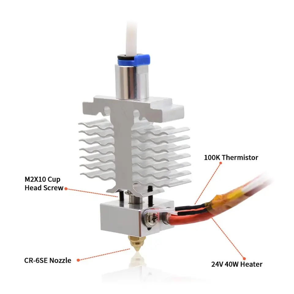 Creality Upgrade Ender 3 V2 Neo Hotend Kit All Metal Hot End Assembly, with PTFE Tubing, for Ender 3 V2 Neo 3D Printer part image 5