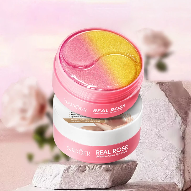 60pcs SADOER Rose Crystal Collagen Eye Mask Anti Dark Circles Eyes Bags Anti-aging Anti Wrinkles Moisturizing Eye Patches