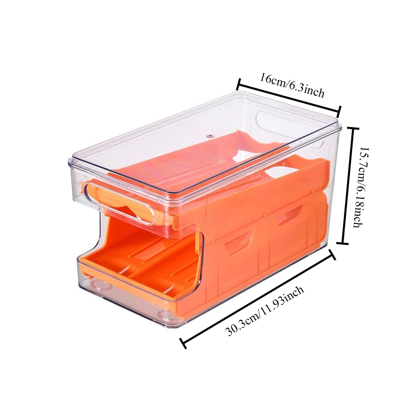 1PC Slide Style Egg Storage Box, Double-layer Automatic Replenishment Egg Box, Kitchen Use Rolling Egg Duck Egg Preservation Box