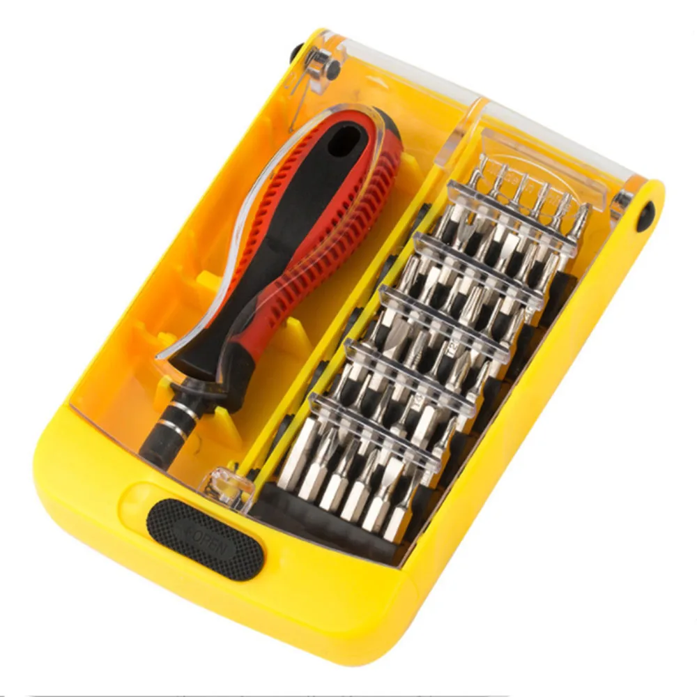37 In 1 Precision Screwdriver Set Handle Bit Set Bits Portable Torx Slotted Bits for Electric Repair Tools Kit for Cell Phone