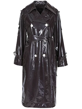 Niki Waterproof Patent Leather Trench Coat 9