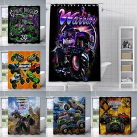 Shower Curtain Waterproof Polyester Fabric Paint Colorful Bath Curtains Monsters Jam Home Bathroom Decor Curtain With Hook