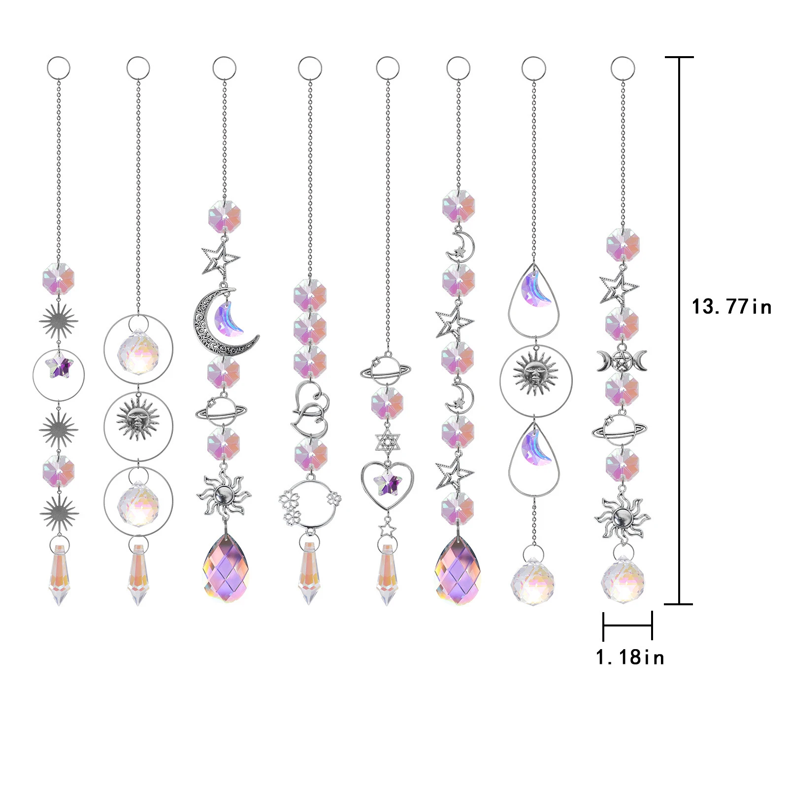 Crystals Wind Chime Pendant Sun Catchers Handmade Jewellery Garden Hanging Decoration Rainbow Chaser Ornament Window Garden Deco