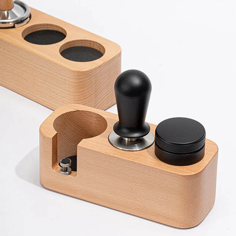Beech Wood Coffee Filter Tamper Holder Espresso Tamper Mat Stand Coffee